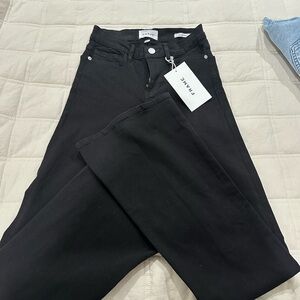 Frame Denim Black Skinny High-Rise Jeans